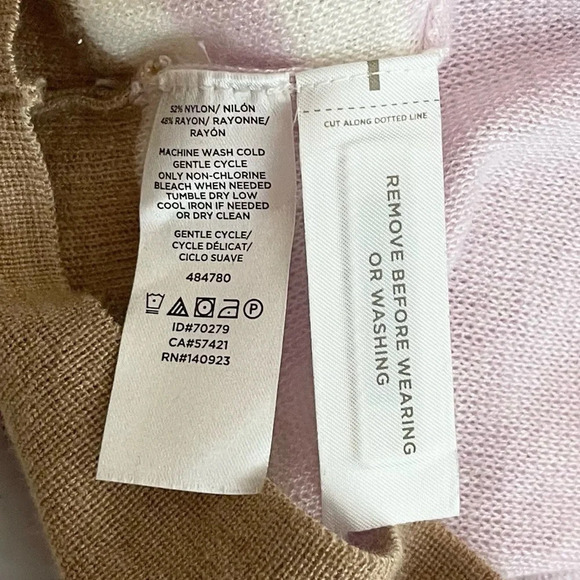 NWOT Lou & Grey | Tie Funnel Neck Sweater Striped Pullover Thin - Picture 10 of 10